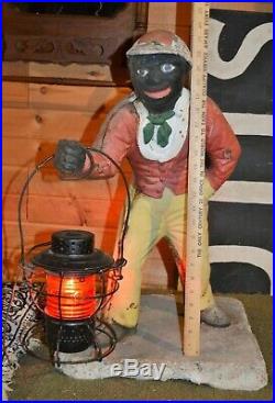 Authentic Jocko Faithful Groomsman Cast Iron Lawn Jockey Americana Art Pre 1900