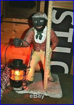 Authentic Jocko Faithful Groomsman Cast Iron Lawn Jockey Americana Art Pre 1900