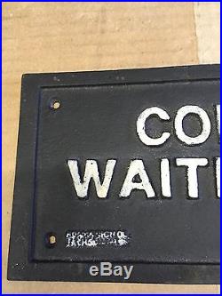 Authentic Vtg Cast Iron Black Americana Segregation Colored Waiting Room Sign