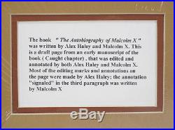 Autobiography Malcolm X Early Draft Page Alex Haley & MALCOLM Hand Annotated yqz