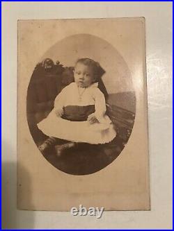 BEAUTIFUL 1800s VERY RARE CABINET CARD PHOTO of AFRICAN AMERICAN BABY in STUDIO