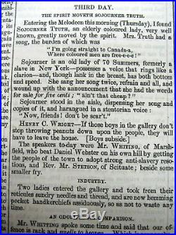BEST 1855 Anti-Slavery newspaper SOJOURNER TRUTH speaks at ABOLITION CONVENTION