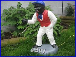 Black Americana Lawn Jockey Concrete Statue