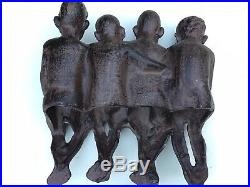 BLACK AMERICANA Vintage 4 BOYS SITTING Cast Iron