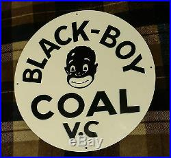 BLACK-BOY COAL Porcelain SIgn (20 in. Diameter)