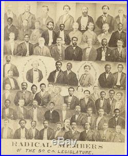 BLACK & WHITE RADICAL MEMBERS SOUTH CAROLINA LEGISLATURE CDV PHOTO FORMER SLAVES