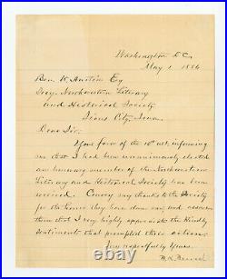 BLANCHE K. BRUCE, African American Senator, Letter Signed 1886. 1pg displayable