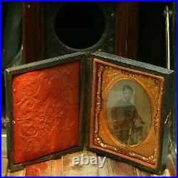 BOY 1/9 Plate Daguerreotype Ambro Tintype Thermoplastic red velvet Union Case