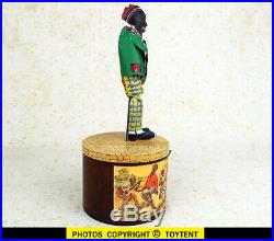 Banjo dancer Black Americana tin wind-up jigger toy. SEE MOVIE