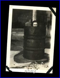 Barrel of Fun 1920s Snapshot Photo