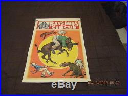 Bay's Bros. Circus Poster 1935 January Mule Act Black Americana Donaldson