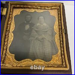 Beautiful ANTIQUE VICTORIAN TINTYPE PHOTO IN FRAME 4 X 3 1/2