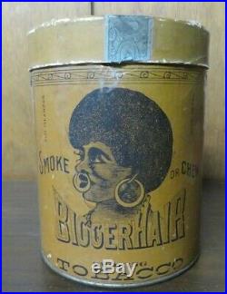 Bigger Hair Tobacco Container/Tin African-American Interest