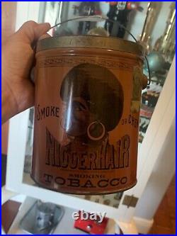 Bigger Hair Tobacco Tin Vintage Black Americana Rare