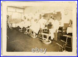 Black African American Barber Shop Men Getting Haircuts Antique Photo