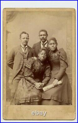 Black African American HBCU Storer College Quartet ANTIQUE Cabinet Card Photo