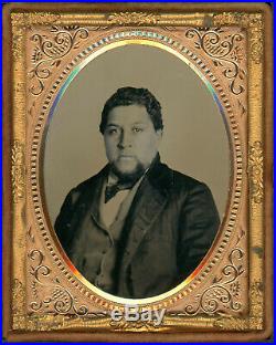 Black African American Man Ambrotype Circa 1860 In Critchlow Daguerreotpye Case