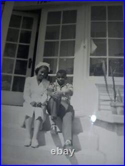 Black African American Man & woman kids 1940s 50s ww2 homefront