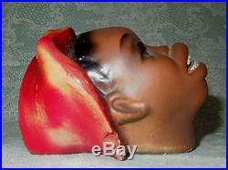 Black African Americana Vintage Wall Pocket Chalkware Man's Head Fabulous Item T