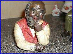 Black Americana 1900's J. Maresch Vintage Figural Tobacco Jar