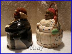 Black Americana 1930's Pair of Biscuit Cookie Jars
