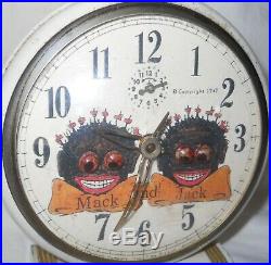 Black Americana 1942 Lux Alarm Clock Mack And Jack Baby Doll Face / Memorabilia