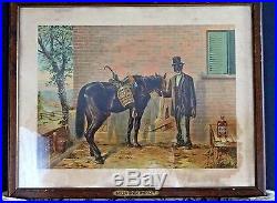 Black Americana Advertising Framed SIGN GREEN RIVER WHISKEY Man Cave Bar 1935