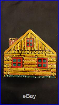 Black Americana Antique Bank Chein Log Cabin Banjo Player and Pickaninny WithKey
