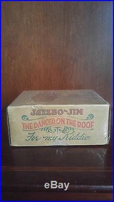 Black Americana Antique Tin Wnd Up Jazzbo Jim the Dancer on the Roof With Box