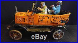 Black Americana Antique Tin Wnd Up Toy Marx Amos and Andy Fresh Air Taxi