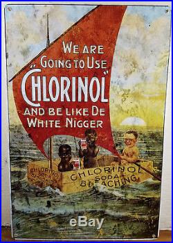 Black Americana Babies Boat Chlorinol Soda Bleaching Racist Ad Heavy Metal Sign