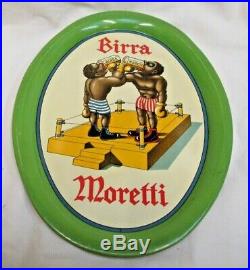 Black Americana Boxing sport litho BIRRA Moretti Beer tray Udine Italy 1930s