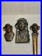 Black Americana Bronze Smiling Boy w Floppy Hat Antique 3 Piece Desk Set