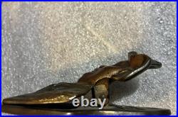 Black Americana Bronze Smiling Boy w Floppy Hat Antique 3 Piece Desk Set