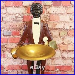 Black Americana Cast Iron Butler Smoking Stand 33 Ashtray African American