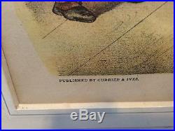 Black Americana Currier & Ives Two To Go! Chromolithograph Print Framed