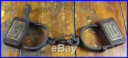 Black Americana Iron Handcuffs Brass Tags Keys For Negro Woman or Child Only