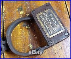 Black Americana Iron Handcuffs Brass Tags Keys For Negro Woman or Child Only