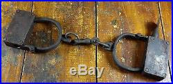 Black Americana Iron Handcuffs Brass Tags Keys For Negro Woman or Child Only