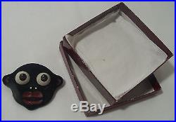 Black Americana Jewelry Early Rare Caricature Back Face Broach Vintage 1900's