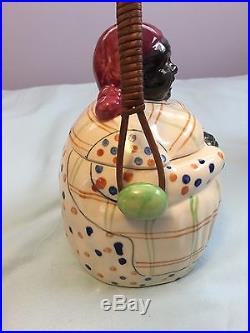 Black Americana Mammy Cookie Jar with Basket Handle RARE