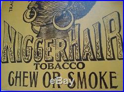 Black Americana- Niggerhair Smoking Tobacco Tin Sign Leidersdorf Co Milwaukee