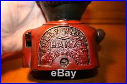 Black Americana Painted Cast Iron JOLLY N Mechanical Bank John Harper c 1890, s