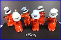 Black Americana Porcelain JAZZ BAND Figures Playing Instruments-Top Hats & Tails