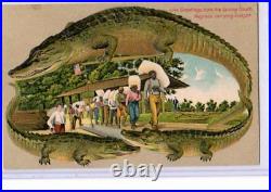Black Americana Postcard Langsdorf Alligator Border Negroes Carrying Freight