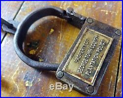 Black Americana Pre CIVIL War Style Woman Or Child Size Iron Handcuffs Turn Key