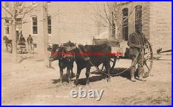 Black Americana, RPPC, Man Smoking Pipe with Oxen Drawn Cart in Berlin Maryland