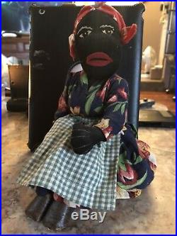 Black Americana Rag Doll Folk Art Antique Vintage HTF RARE