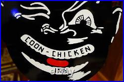 Black Americana Segregation Steel Enamel WORLD FAMOUS CLOCK Chicken Inn