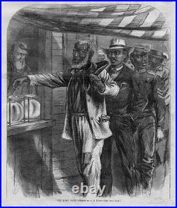 Black Americana The First Vote Man Voting Freedmen Reconstruction 1867 History